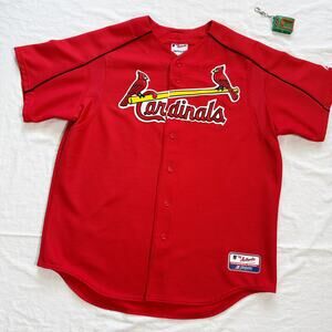St. Louis Cardinals Vtg Authentic Majestic Knit Jersey - XL